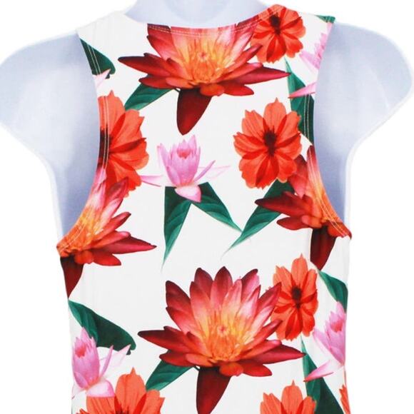 Swimsuit Classic Racer Style One Piece in Tropical Floral Size X-Small - Picture 6 of 7